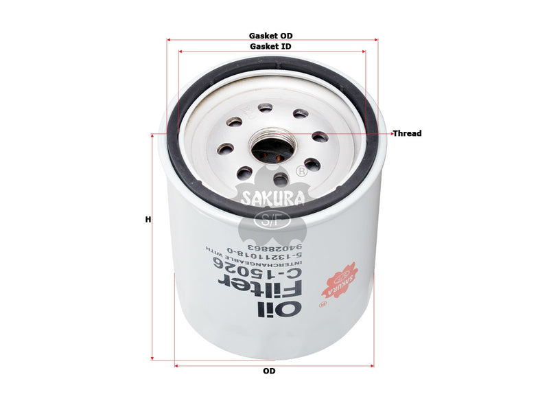 SAKURA,, Oil Filter (Spin-On), 5-13211018-0, C-15026, CHEVROLET