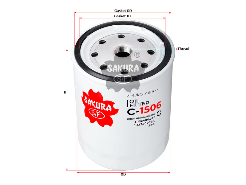 SAKURA,, Oil Filter (Spin-On), X1.3201012, C-1506, HITACHI