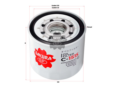SAKURA,, Oil Filter (Spin-On), 2-90654-800-0, C-1515, GMC