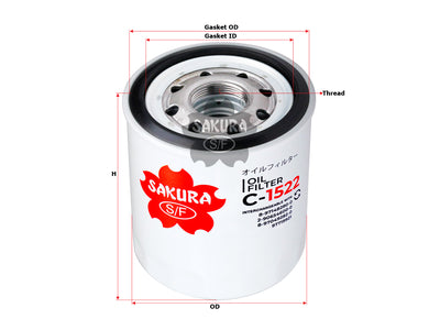 SAKURA,, Oil Filter (Spin-On), 97719921, C-1522, CHEVROLET