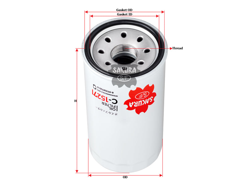 กรองน้ำมันเครื่อง(Spin-On), SAKURA, ZA8-97167-972-0, C-15271, ISUZU (125606)