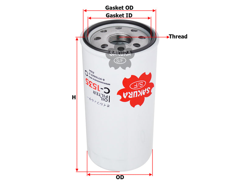 SAKURA,, Oil Filter (Spin-On), 8-97116667-0, C-1535, SUBARU
