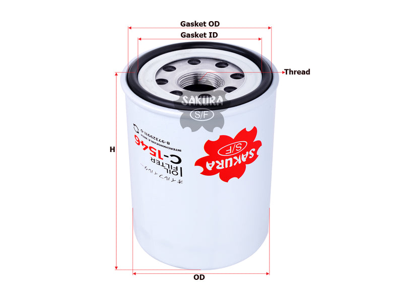 SAKURA,, Oil Filter (Spin-On), 8-97329-911-A, C-1546, ISUZU