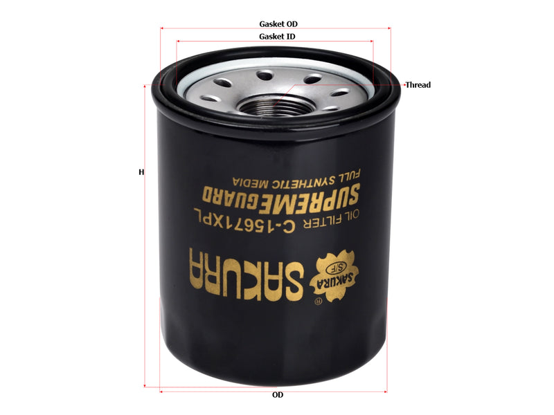 SAKURA,, Oil Filter (Spin-On), 8-98165071-0, C-15671XPL, ISUZU