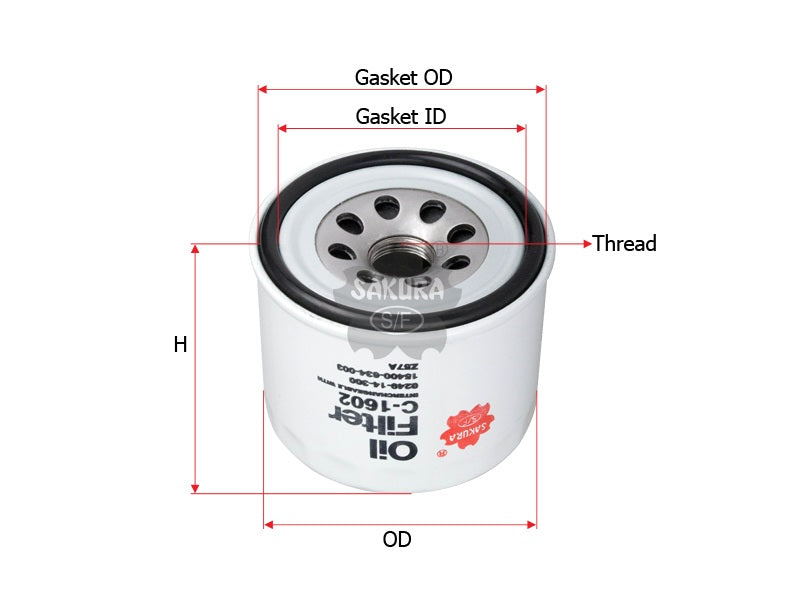 SAKURA,, Oil Filter (Spin-On), 16444-14300, C-1602, NEW HOLLAN