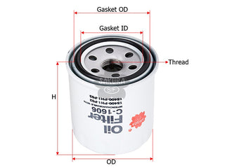 SAKURA,, Oil Filter (Spin-On), 15400-PH1-F03, C-1606, HONDA