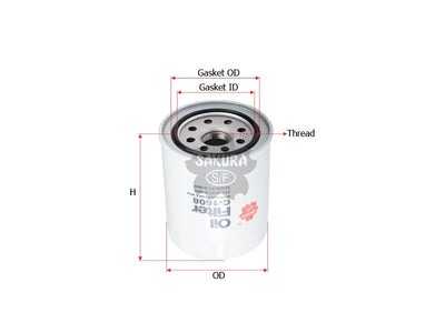 กรองน้ำมันเครื่อง(Spin-On) , SAKURA, 15400-PC6-004, C-1608, HONDA (126240)