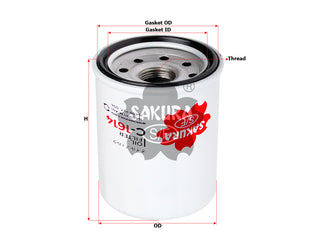 SAKURA Oil Filter (Spin-On) H1540-RTA-505 C-1614 HONDA