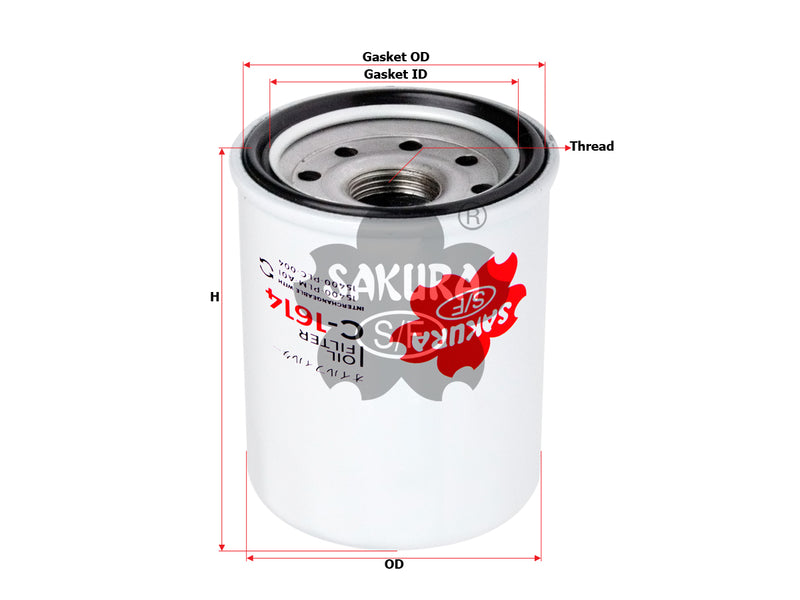 SAKURA Oil Filter (Spin-On) H1540-RTA-505 C-1614 HONDA