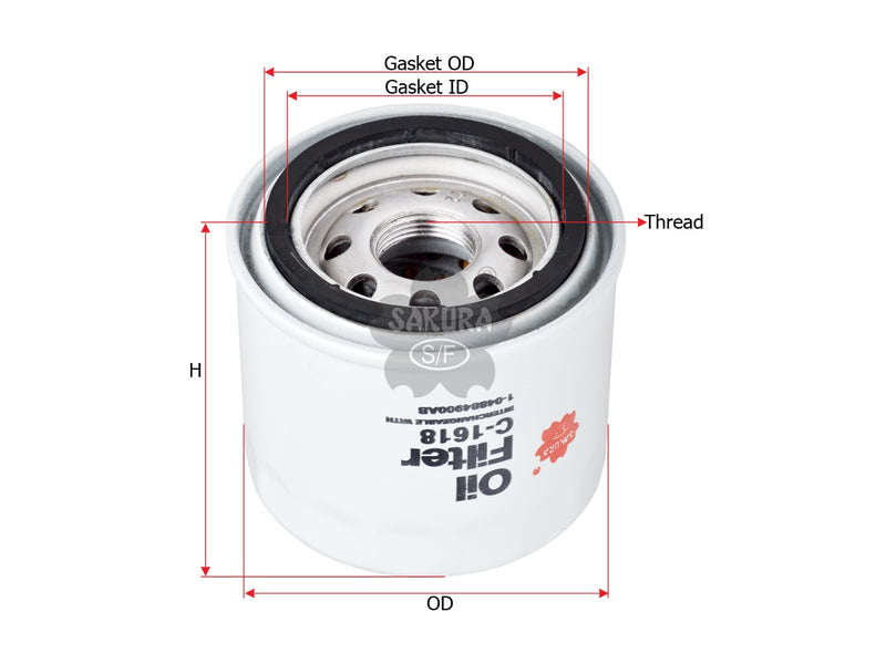 SAKURA,, Oil Filter (Spin-On), 04884900AB, C-1618, HONDA