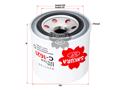 SAKURA,, Oil Filter (Spin-On), 16271-32090, C-1621, INGERSOLL RAND