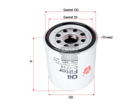 SAKURA,, Oil Filter (Spin-On), PNY2-14-302, C-1715, MAZDA