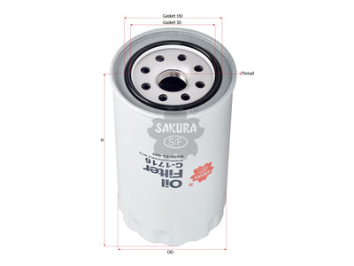 SAKURA,, Oil Filter (Spin-On), K620-23-802, C-1716, KIA