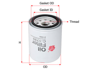 SAKURA,, Oil Filter (Spin-On), 945539, C-1725, YANMAR