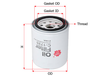 SAKURA,, Oil Filter (Spin-On), 945539, C-1725, YANMAR