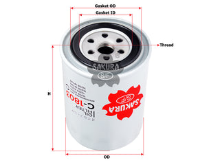 SAKURA,, Oil Filter (Spin-On), AY100-NS010, C-1803, NISSAN