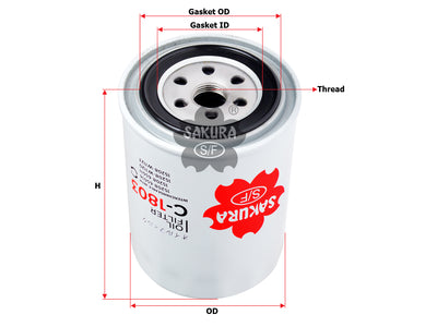 SAKURA,, Oil Filter (Spin-On), AY100-NS010, C-1803, NISSAN