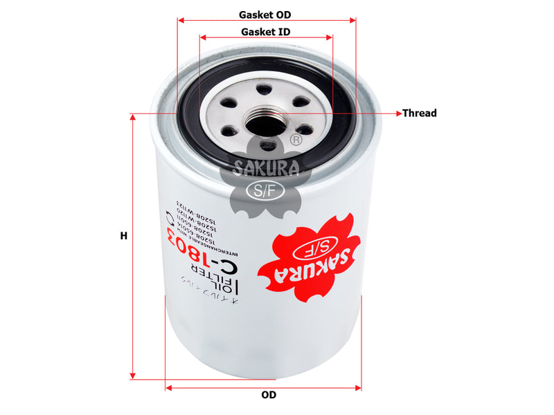 SAKURA,, Oil Filter (Spin-On), AY100-NS010, C-1803, NISSAN