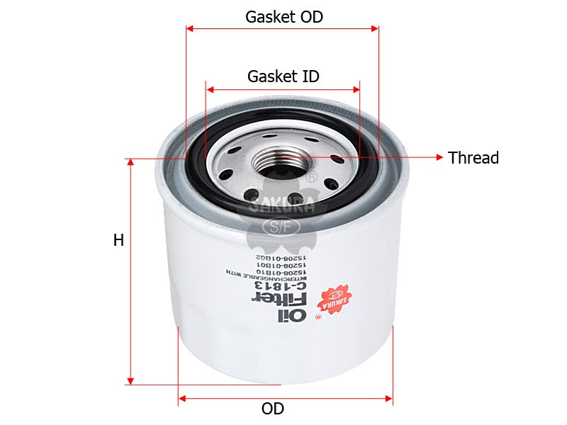 SAKURA,, Oil Filter (Spin-On), 15208-01B0B, C-1813, NISSAN