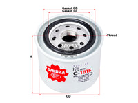 กรองน้ำมันเครื่อง(Spin-On) , SAKURA, AY100-FJ021, C-1815, SUBARU (124165)