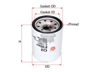 กรองน้ำมันเครื่อง(Spin-On) , SAKURA, MD325714, C-1821, HONDA (123735)