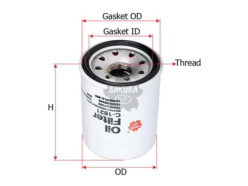 กรองน้ำมันเครื่อง(Spin-On) , SAKURA, MD325714, C-1821, HONDA (123735)