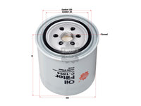 SAKURA,, Oil Filter (Spin-On), AY100-NS032, C-1824, UD TRUCKS