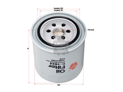 SAKURA,, Oil Filter (Spin-On), AY100-NS032, C-1824, UD TRUCKS