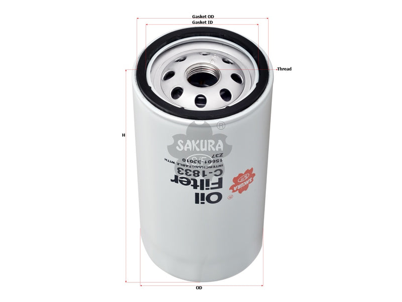 SAKURA,, Oil Filter (Spin-On), 15601-33010, C-1833, NISSAN
