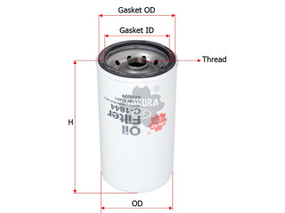 SAKURA,, Oil Filter (Spin-On), 6555779, C-1844, ALASKA DIESEL