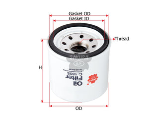 SAKURA Oil Filter (Spin-On) 15208-65F00 C-1823 NISSAN