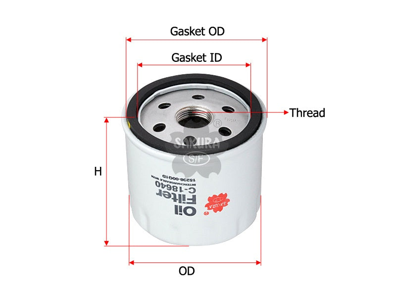 SAKURA,, Oil Filter (Spin-On), 15208-00Q1D, C-18640, NISSAN