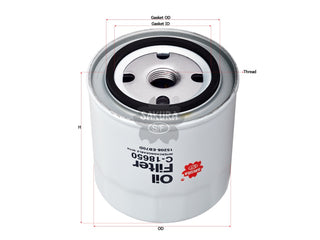 SAKURA,, Oil Filter (Spin-On), 15208-EB70D, C-18650, NISSAN