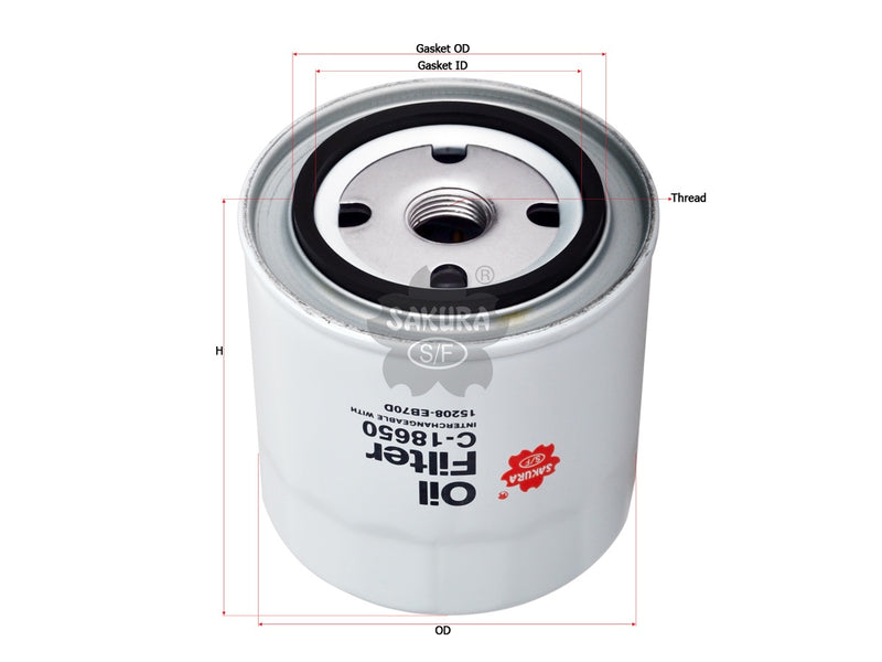 SAKURA,, Oil Filter (Spin-On), 15208-EB70D, C-18650, NISSAN