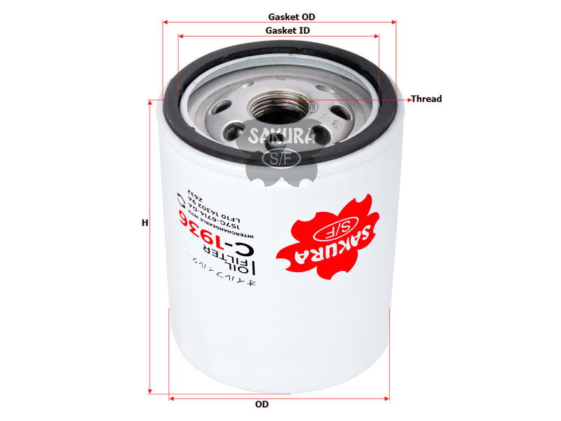 กรองน้ำมันเครื่อง(Spin-On) , SAKURA, 1S7E-6714-BA, C-1936, FORD (124862)