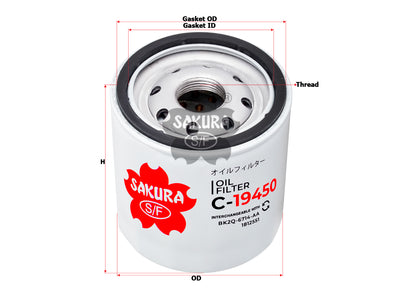 SAKURA,, Oil Filter (Spin-On), BK2Q-6714-AA, C-19450, LAND ROVER