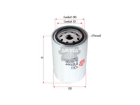 SAKURA,, Oil Filter (Spin-On), 8991072, C-2002, VOLVO PENTA