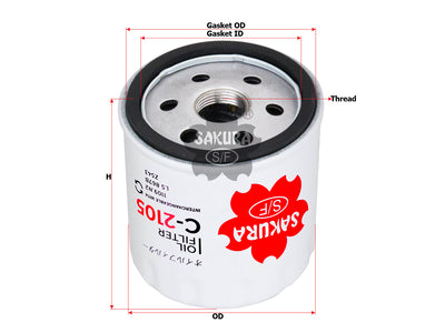 SAKURA,, Oil Filter (Spin-On), 49306-300000, C-2105, CITROEN