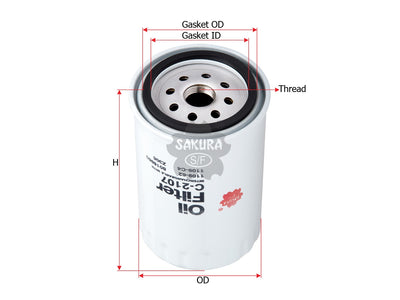 SAKURA,, Oil Filter (Spin-On), 95495 251, C-2107, PEUGEOT