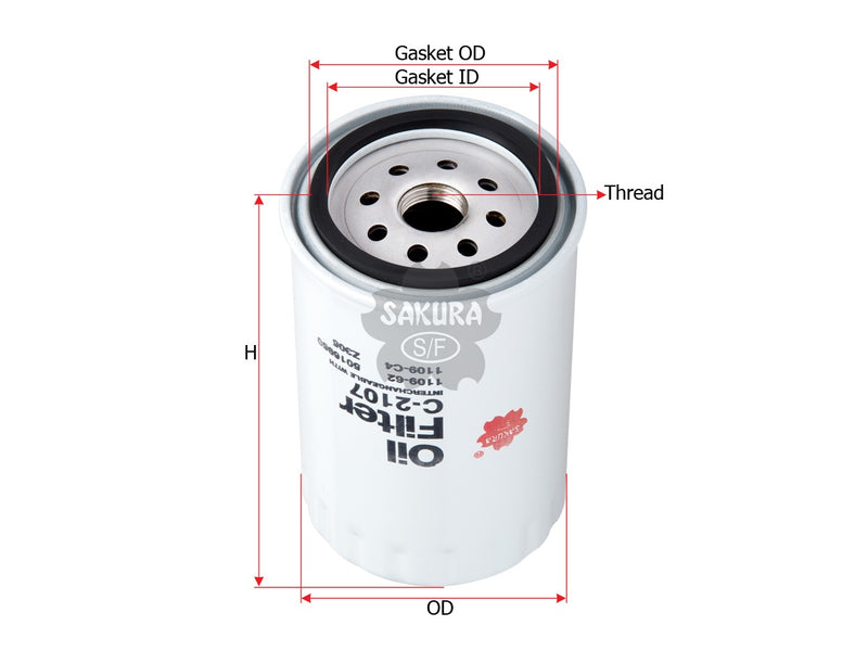 SAKURA,, Oil Filter (Spin-On), 95495 251, C-2107, PEUGEOT