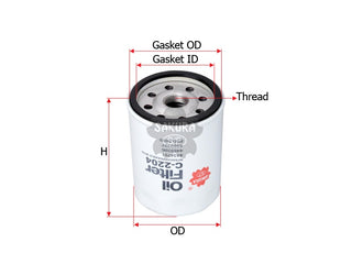 SAKURA,, Oil Filter (Spin-On), 5939832, C-2204, FIAT