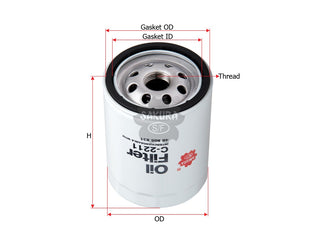 SAKURA,, Oil Filter (Spin-On), T15601-76009-81, C-2211, FIAT