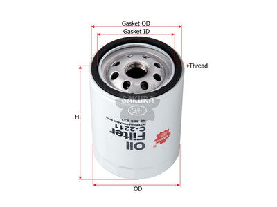 SAKURA,, Oil Filter (Spin-On), T15601-76009-81, C-2211, FIAT