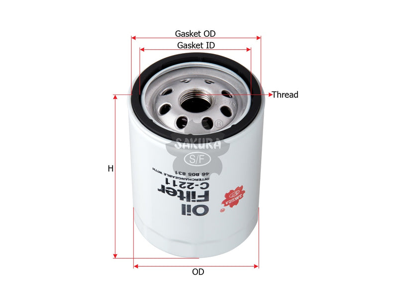 SAKURA,, Oil Filter (Spin-On), T15601-76009-81, C-2211, FIAT