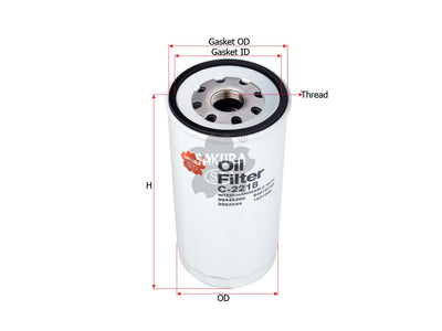 SAKURA,, Oil Filter (Spin-On), 2943301, C-2218, NEW HOLLAN