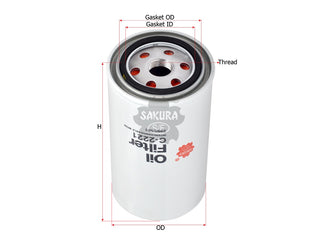 SAKURA,, Oil Filter (Spin-On), 2995561, C-2221, IRISBUS