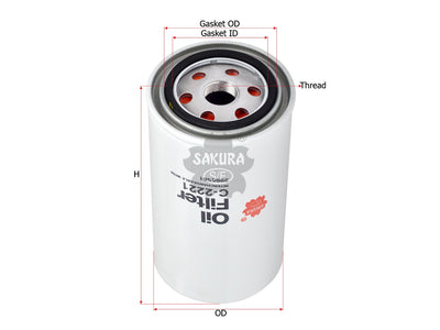 กรองน้ำมันเครื่อง(Spin-On) , SAKURA, 2995561, C-2221, IRISBUS (125996)