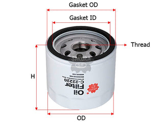 SAKURA,, Oil Filter (Spin-On), 1731840025, C-22220, NISSAN