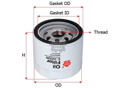 SAKURA,, Oil Filter (Spin-On), 1731840025, C-22220, NISSAN