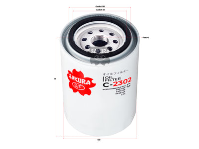กรองน้ำมันเครื่อง(Spin-On), SAKURA, PF10, C-2302, HOLDEN (124322)